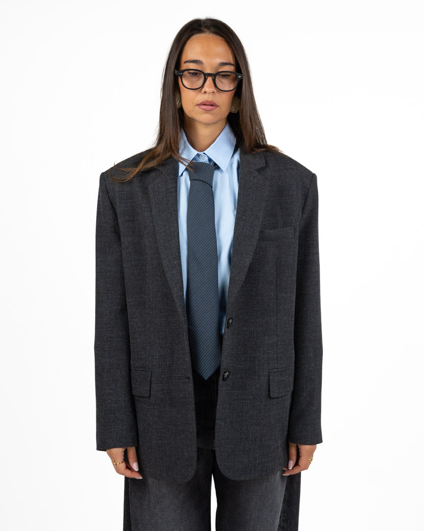 Blazer Oversize Sartoriale Grigio Scuro - Eleh