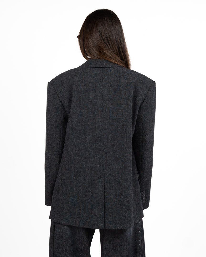 Blazer Oversize Sartoriale Grigio Scuro - Eleh