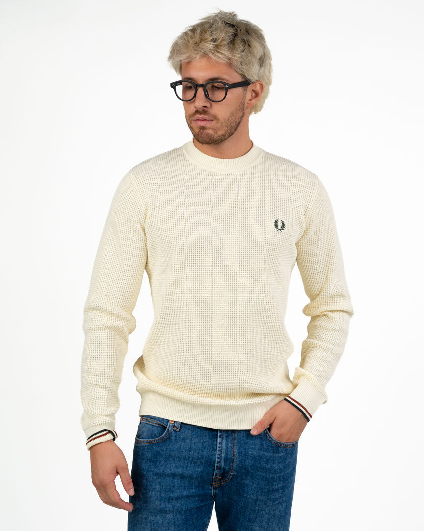 Maglione Girocollo a Nido d'Ape - Fred Perry