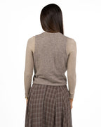 Gilet in Maglia a Costine Tortora - Eleh