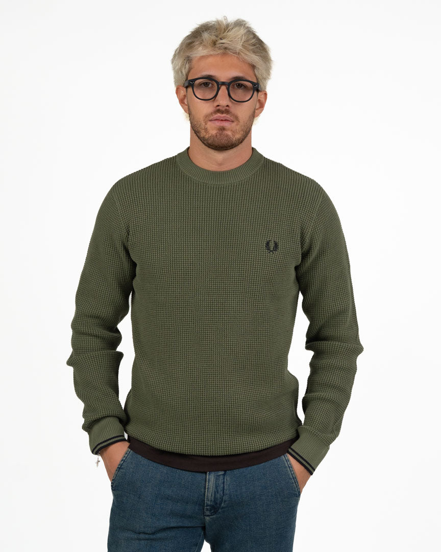 Maglione Girocollo a Nido d'Ape - Fred Perry