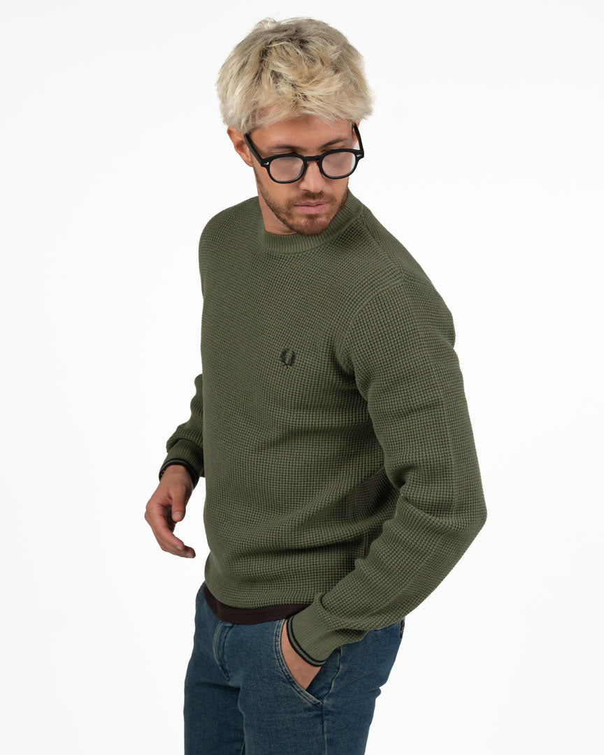 Maglione Girocollo a Nido d'Ape - Fred Perry