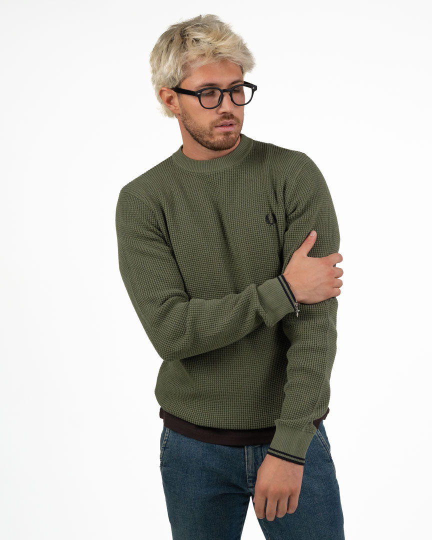 Maglione Girocollo a Nido d'Ape - Fred Perry