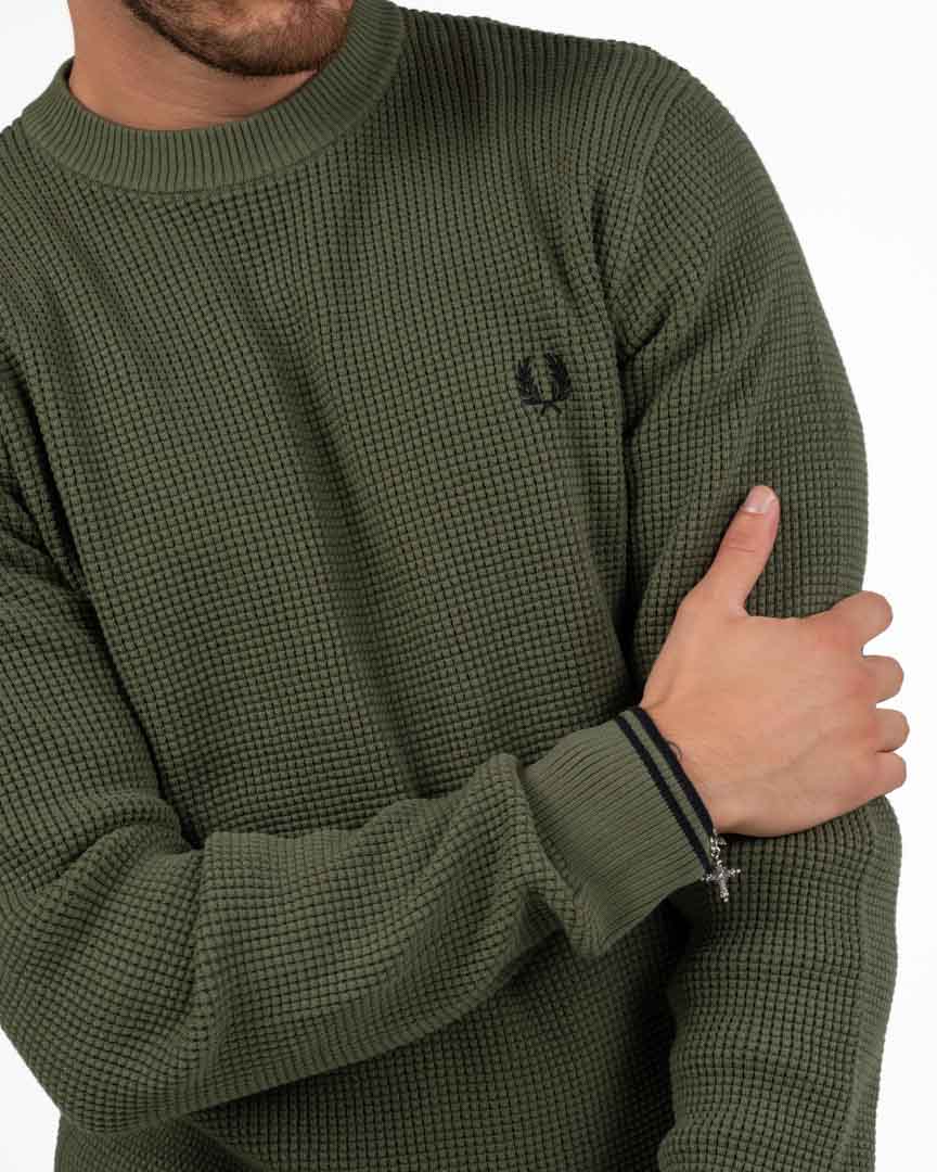 Maglione Girocollo a Nido d'Ape - Fred Perry