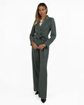 Completo Verde Salvia con Blazer Doppiopetto e Pantaloni Palazzo - Emme Marella