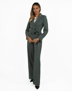 Completo Verde Salvia con Blazer Doppiopetto e Pantaloni Palazzo - Emme Marella