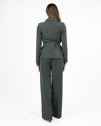 Completo Verde Salvia con Blazer Doppiopetto e Pantaloni Palazzo - Emme Marella