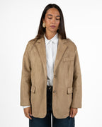 Giacca Blazer Effetto Camoscio Color Cammello - Have One
