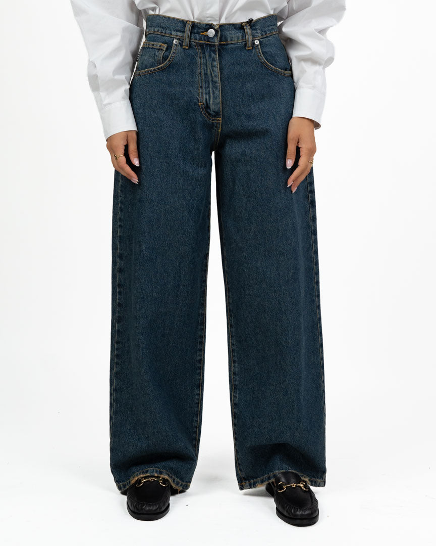 Jeans Straight Leg Denim Blu Scuro - Have One