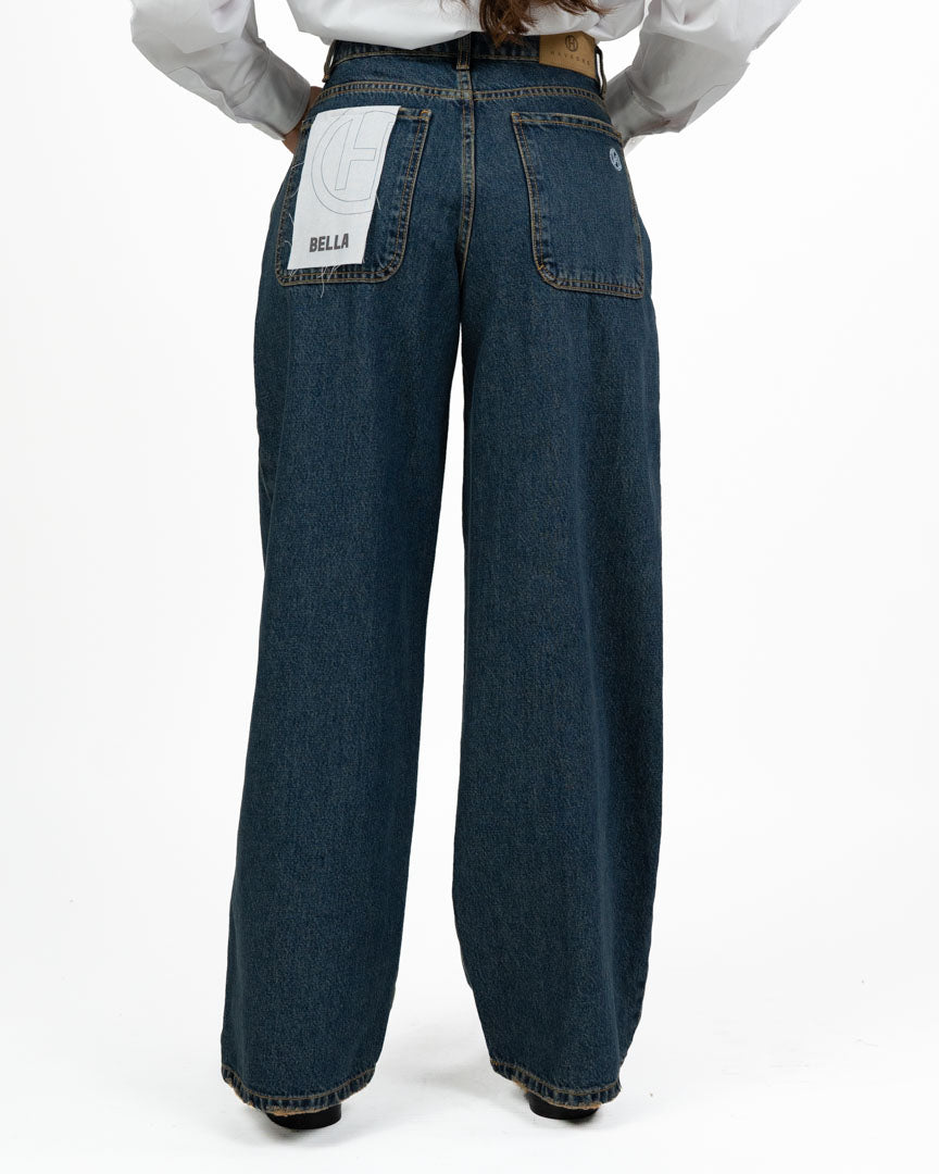 Jeans Straight Leg Denim Blu Scuro - Have One