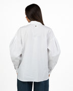 Camicia Bianca Oversize con Bottoni Nascosti - Souvenir