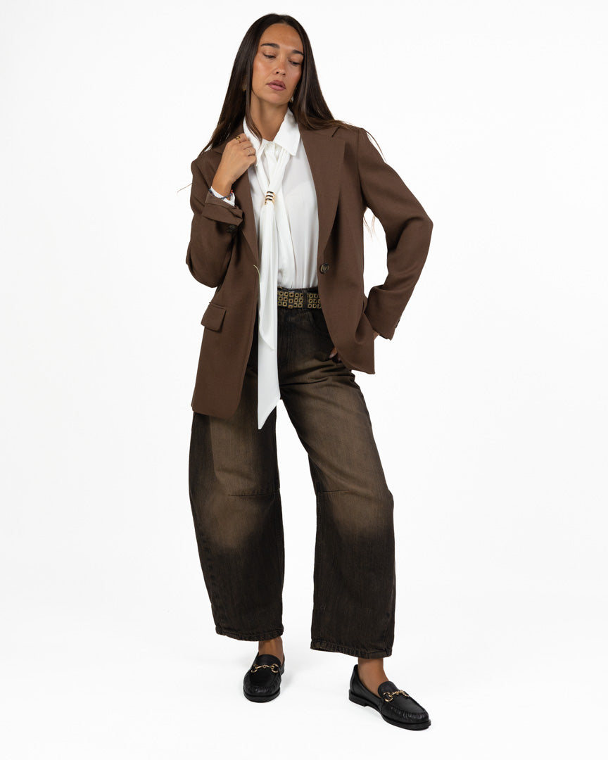 Blazer Monopetto Marrone Cioccolato Sartoriale - Weekend Max Mara