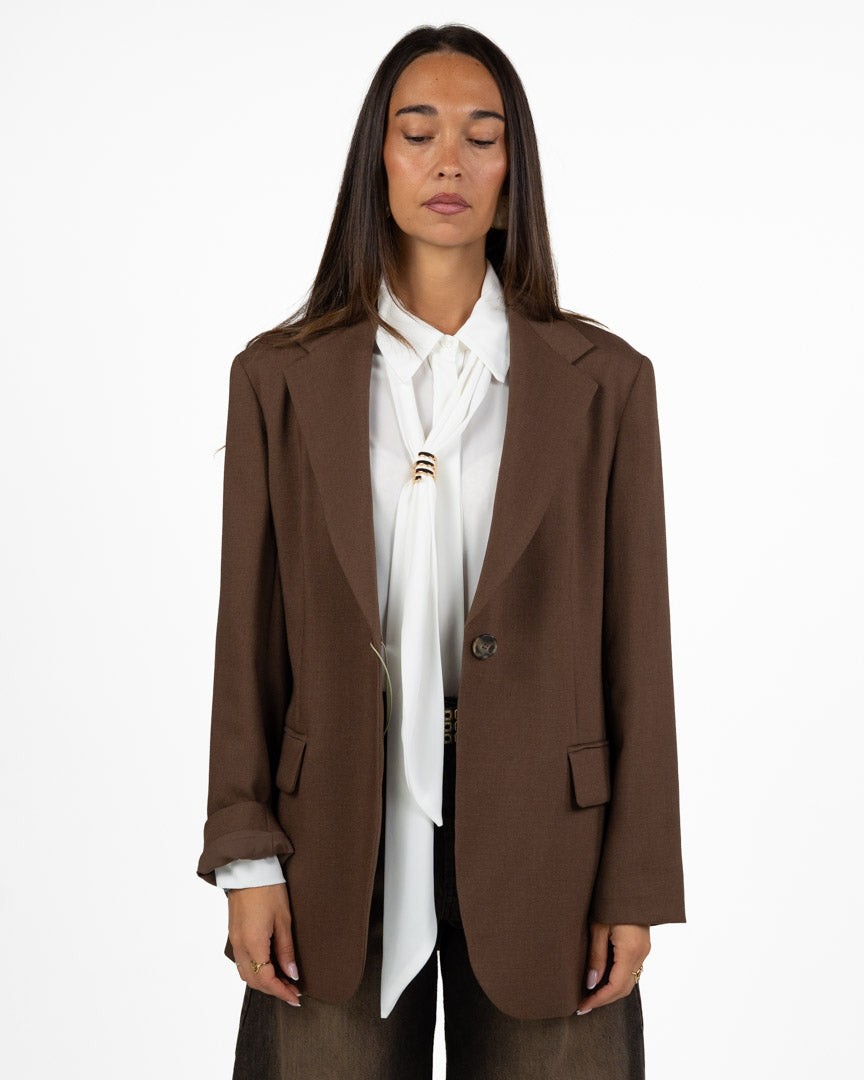 Blazer Monopetto Marrone Cioccolato Sartoriale - Weekend Max Mara