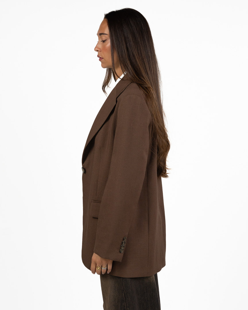 Blazer Monopetto Marrone Cioccolato Sartoriale - Weekend Max Mara