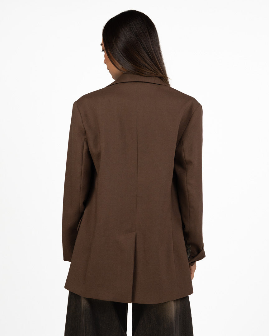 Blazer Monopetto Marrone Cioccolato Sartoriale - Weekend Max Mara