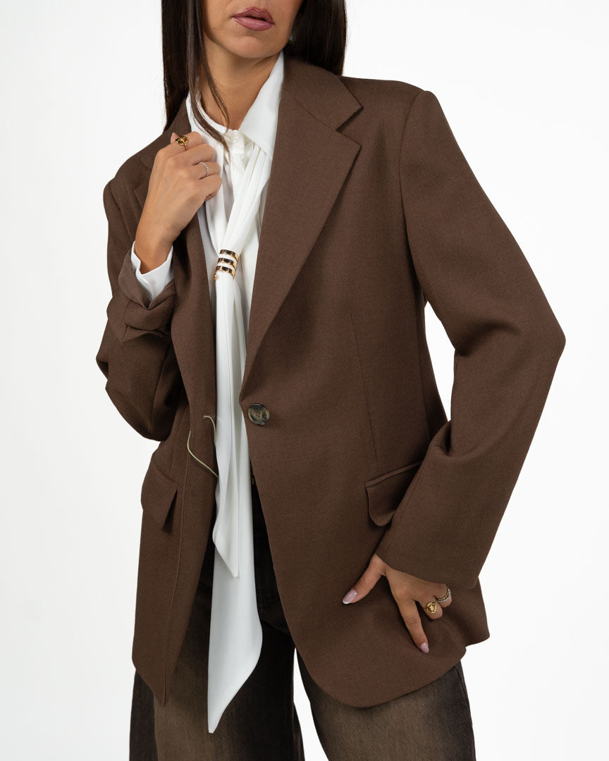Blazer Monopetto Marrone Cioccolato Sartoriale - Weekend Max Mara
