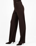 Pantaloni Flare Marrone Cioccolato a Vita Alta - Gaudì