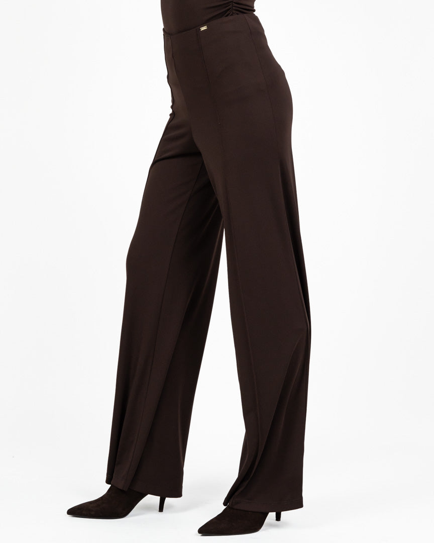 Pantaloni Flare Marrone Cioccolato a Vita Alta - Gaudì