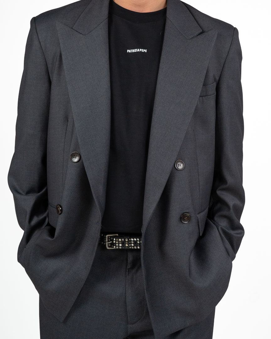 Abito Sartoriale Doppiopetto – Grigio Antracite Oversize - I'M Brian