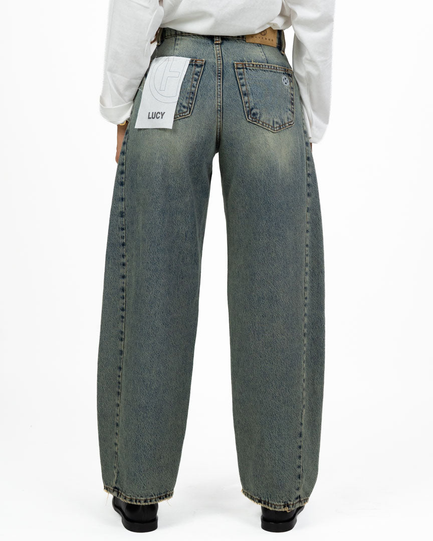 Jeans Straight Leg Denim Medio Acid Wash - Have One