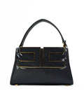 Borsa a Mano  in Pelle Martellata Nera - Elisabetta Franchi