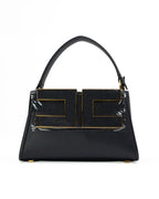 Borsa a Mano  in Pelle Martellata Nera - Elisabetta Franchi