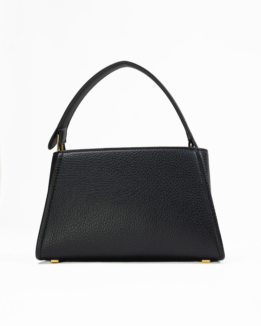 Borsa a Mano  in Pelle Martellata Nera - Elisabetta Franchi
