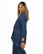 Blazer Sartoriale in Satin Blu Navy - Marella