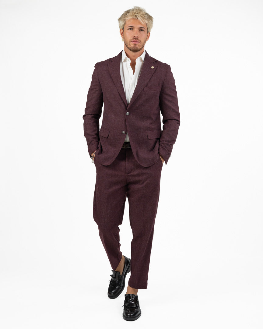 Abito Sartoriale Color Borgogna Fiammato - Oveer/D