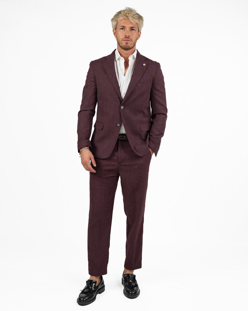 Abito Sartoriale Color Borgogna Fiammato - Oveer/D