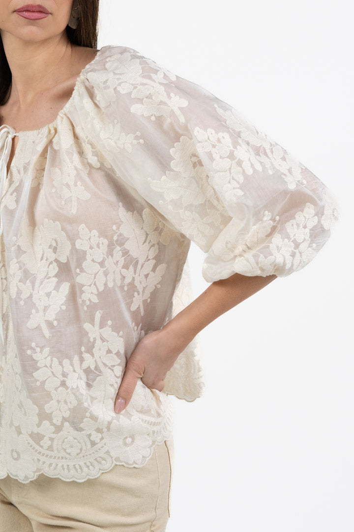 Blusa Floreale bianca - Gaudì