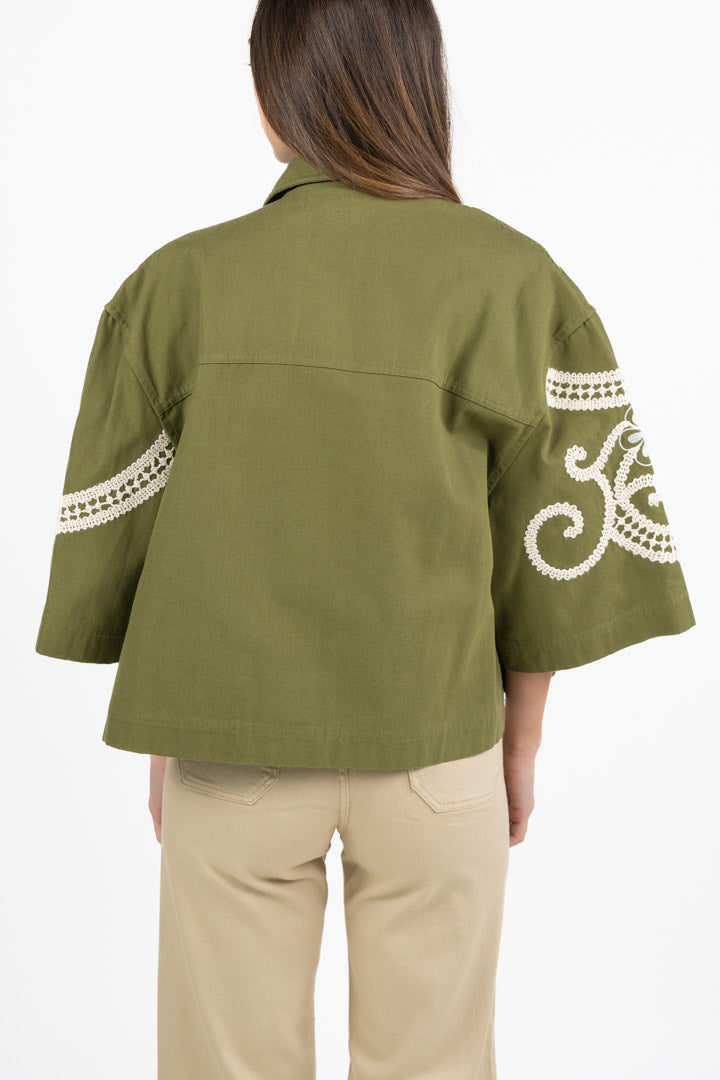 Giacca in Cotone Ricamato kaki - Weekend Max Mara