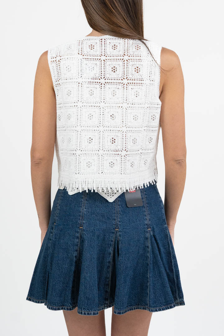 Gilet Crochet bianco - Emme Marella