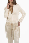 Giacca con Maxi Frange bianco - Souvenir