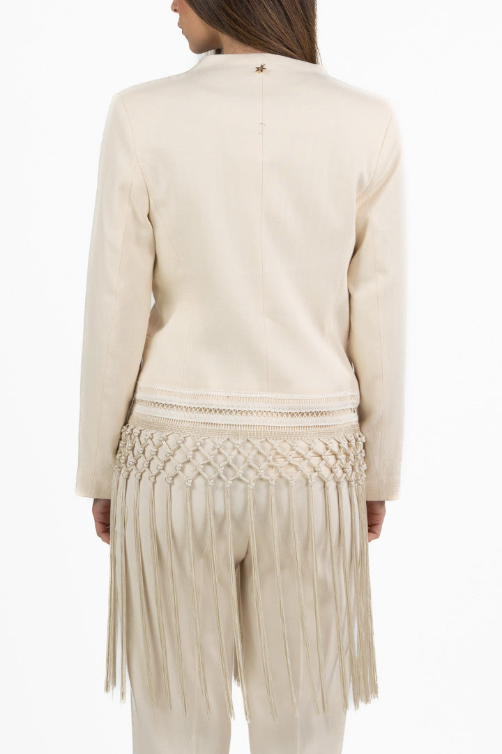 Giacca con Maxi Frange bianco - Souvenir