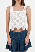 Top Crochet bianco - Emme Marella