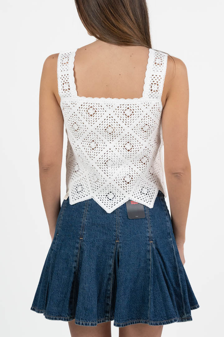 Top Crochet bianco - Emme Marella