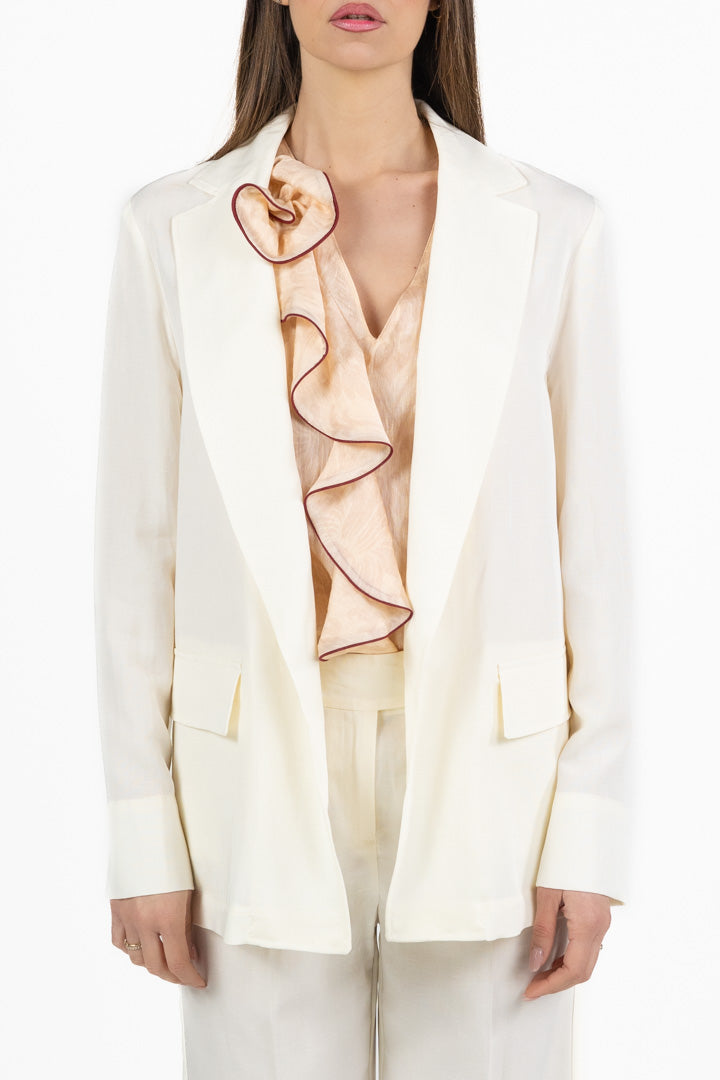 Giacca Blazer Monopetto Avorio - PennyBlack