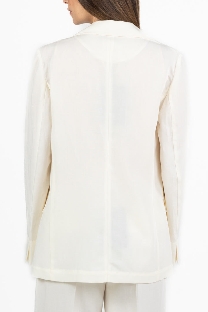 Giacca Blazer Monopetto Avorio - PennyBlack