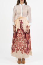 Abito Camicia in Seta e Gonna Lunga Stampata - Hanita