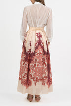 Abito Camicia in Seta e Gonna Lunga Stampata - Hanita