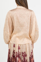 Camicia in Texture Operata con Maniche a Palloncino - Hanita