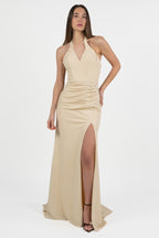 Abito con scollo all'americana oro - Berti Mode Collection