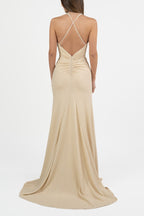 Abito con scollo all'americana oro - Berti Mode Collection