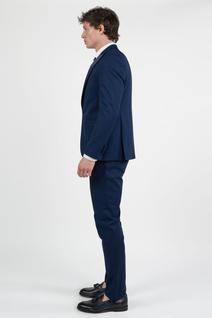 Abito Tre Pezzi Cerimonia - Blu Notte con Rever Removibile - Musani