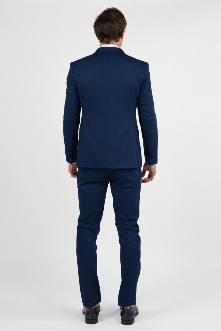 Abito Tre Pezzi Cerimonia - Blu Notte con Rever Removibile - Musani