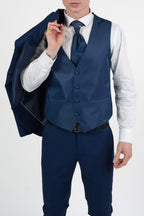 Abito Tre Pezzi Cerimonia - Blu Notte con Rever Removibile - Musani