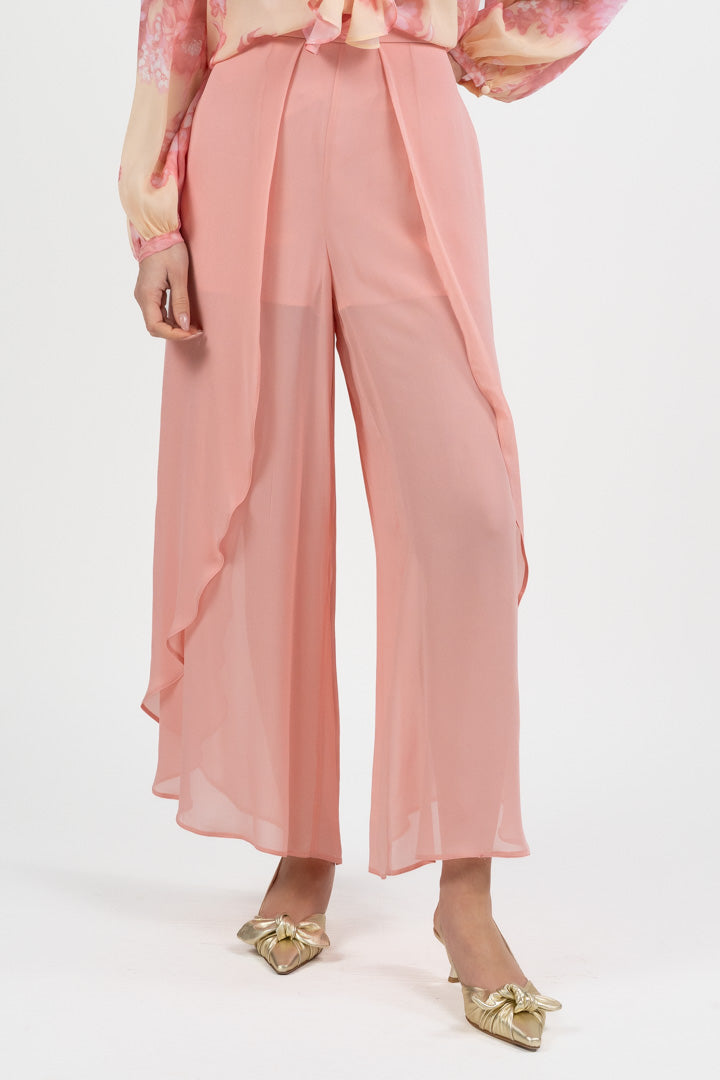 Pantalone in Georgette di viscosa rosa - Marella