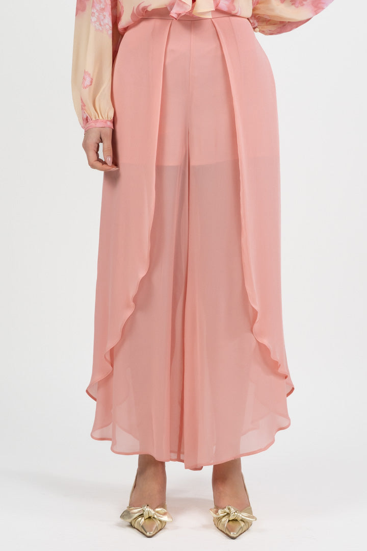 Pantalone in Georgette di viscosa rosa - Marella