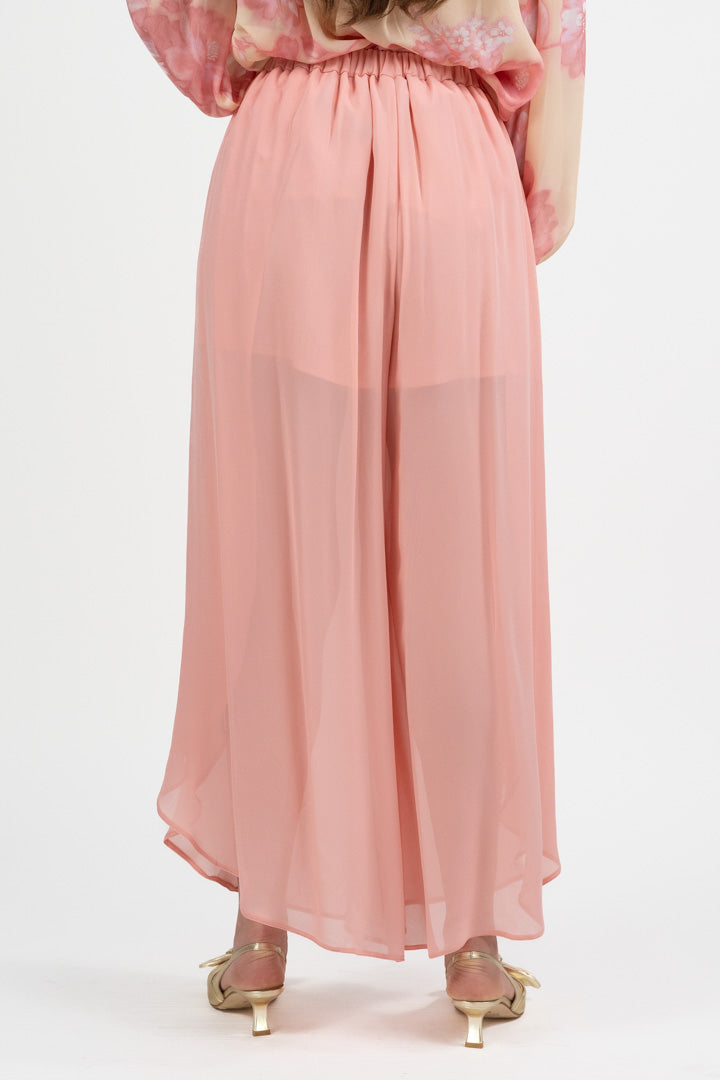 Pantalone in Georgette di viscosa rosa - Marella